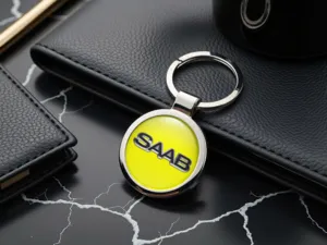 Saab Llavero Imagen Anillo Metal Metálico